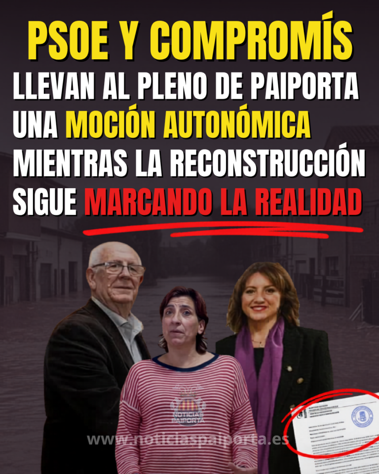 llevan al pleno de Paiporta una moción autonómica mientras la reconstrucción sigue marcando la realidad