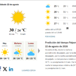 Previsión del tiempo en Paiporta del 2026-08-22