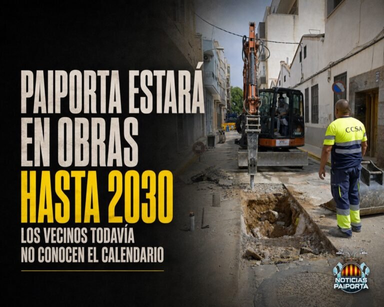 Obras de reconstrucción hidráulica en una calle de Paiporta
