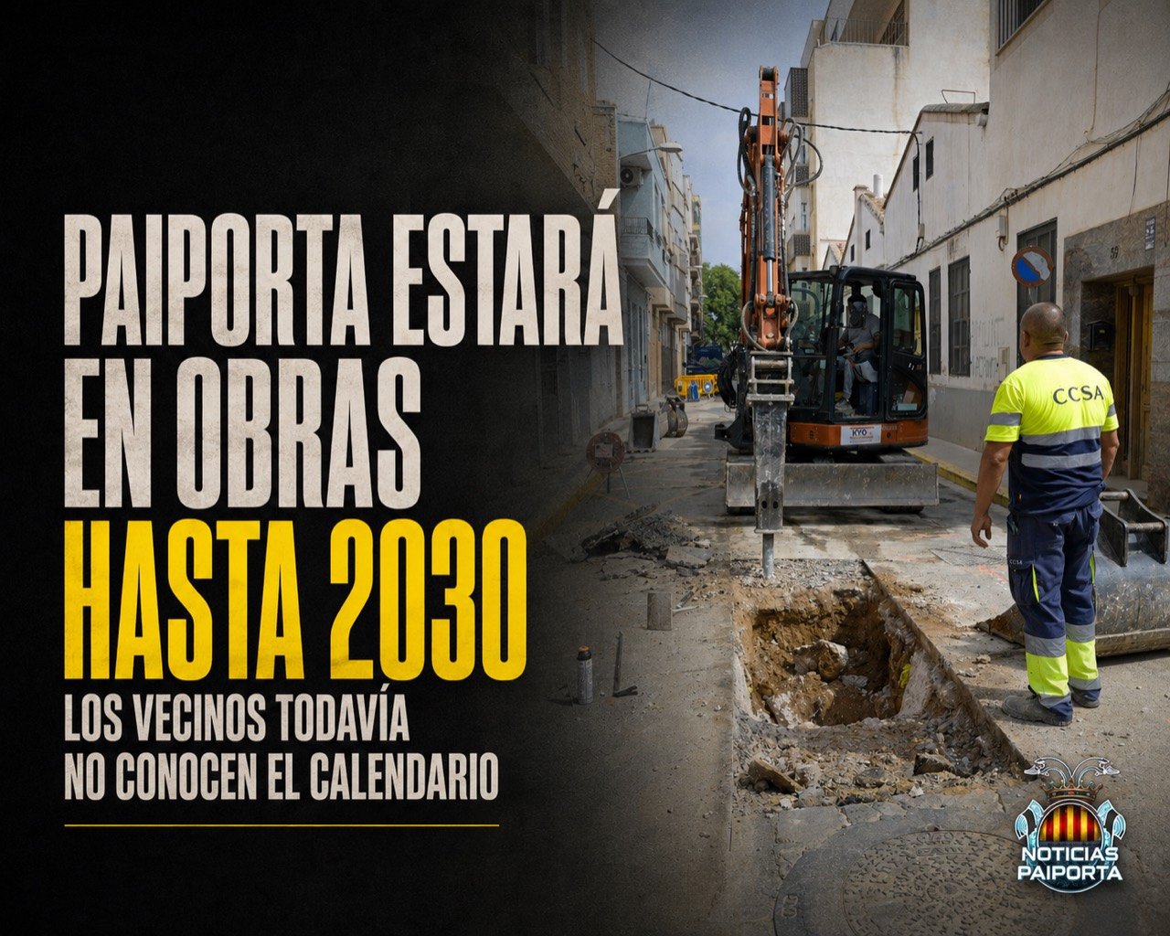 Obras de reconstrucción hidráulica en una calle de Paiporta