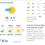 Previsión del tiempo en Paiporta del 2026-09-10